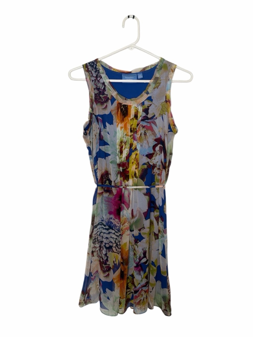Simply Vera Wang Floral Sleeveless Fit & Flare Dress Pleated Front  Colorful XS